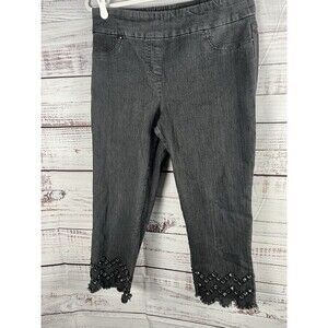 Thin Her Pull-on Jeggings Women’s 10 Black Straight Leg Pants Cotton Blend